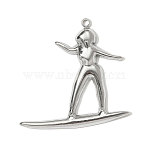 304 Stainless Steel Pendants, Human Charms, Stainless Steel Color, 29x28mm(STAS-OY001-02P)