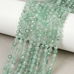Natural African Jade Beads Strands, Round, Faceted, 4~4.5mm, Hole: 0.6mm, about 98pcs/strand, 15.59''(39.6cm)(G-B175-D18-4mm)