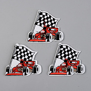 Computerized Embroidery Cloth Iron on/Sew on Patches, Appliques, Costume Accessories, Racecar, Red, 55x62x2mm(DIY-S040-070)