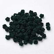 Polyester Weave Beads, Round, Dark Slate Gray, 6x5mm, Hole: 4mm, about 200pcs/bag(WOVE-N002-03)