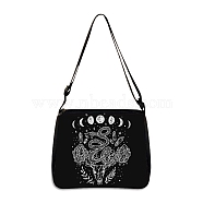 Polyester Bag, Gothic Style Adjustable Shoulder Bag for Wiccan Lovers, Snake, 30x25cm(PW-WG55324-10)