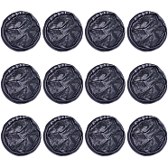 12Pcs 1-Hole Alloy Shank Buttons, Garment Decoration, Electrophoresis Black, 18x9mm, Hole: 2mm(BUTT-GF0001-38)