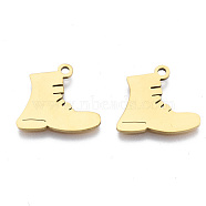 Ion Plating(IP) 201 Stainless Steel Pendants, Laser Cut, Shoes, Golden, 13.5x15x1mm, Hole: 1.4mm(STAS-T044-248G)