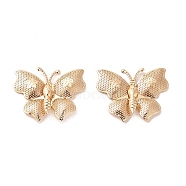 Brass Pendants, Butterfly Charm, Light Gold, 14x19x4.5mm, Hole: 1.2mm(KK-H454-06KCG)