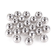 Stainless Steel Beads, Solid Round, Stainless Steel Color, 8mm, Hole: 1.5mm(X-STAS-R033-8mm)