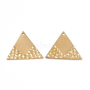 Ion Plating(IP) 304 Stainless Steel Pendants, Triangle Charm, Real 18K Gold Plated, 23x26.5x1mm, Hole: 1.5mm(STAS-B031-18G)