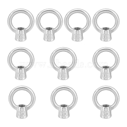 10Pcs 304 Stainless Steel Lifting Eye Nuts, Stainless Steel Color, 33x26x11.5mm, Hole: 5mm, Inner Diameter: 15mm(FIND-UN0001-75B)