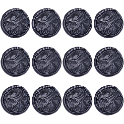 12Pcs 1-Hole Alloy Shank Buttons, Garment Decoration, Electrophoresis Black, 18x9mm, Hole: 2mm(BUTT-GF0001-38)