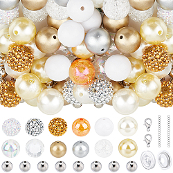DIY Bracelets Jewelry Making Kit, Including Round Plastic & Acrylic & Resin Rhinestone Beads, Mixed Color, 8~53x0.45~20mm, Hole: 1.6~3mm(DIY-SC0026-10A)