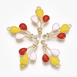 Alloy Pendants, with Enamel, Balloon, Light Gold, Colorful, 22.5x13x3.5mm, Hole: 1.2mm(PALLOY-S177-03D)