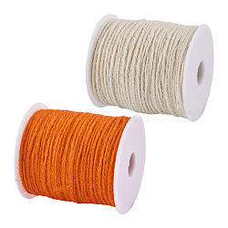Craftdady 2Rolls 2 Colors Earthy Colored Jute Cord, Jute String, Jute Twine, for DIY Macrame Crafting, Mixed Color, 2mm, , about 109.36 yards(100m)/roll, 1roll/color(OCOR-CD0001-06)