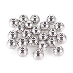 Stainless Steel Beads, Solid Round, Stainless Steel Color, 8mm, Hole: 1.5mm(X-STAS-R033-8mm)