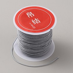 Nylon Chinese Knotting Cord, DIY Material for Jewelry Making, Gray, 0.8mm, about 21.87 Yards(20m)/Roll(NWIR-WH0002-02F)