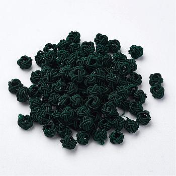 Polyester Weave Beads, Round, Dark Slate Gray, 6x5mm, Hole: 4mm, about 200pcs/bag