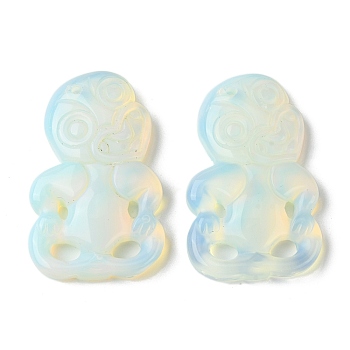 Opalite Big Pendants, Monkey, 50~51x31~31.5x7~9mm, Hole: 1.6~1.8mm