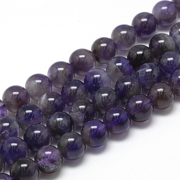 Natural Amethyst Beads Strands, Grade AB, Round, 10mm, Hole: 1mm, about 40pcs/strand, 15.7 inch
