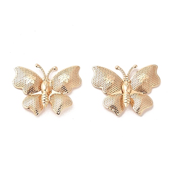 Brass Pendants, Butterfly Charm, Light Gold, 14x19x4.5mm, Hole: 1.2mm