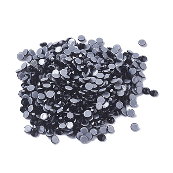 Glass Hotfix Rhinestone, Grade AA, Flat Back & Faceted, Half Round, Jet, SS16, 3.8~4.0mm, about 1440pcs/bag