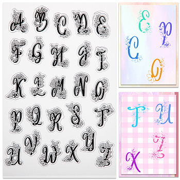 Clear Silicone Stamps, for DIY Scrapbooking, Photo Album Decorative, Cards Making, Letter A~Z, 160x110x2.5mm