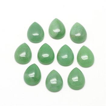 Natural Green Aventurine Cabochons, teardrop, 17~18x12~13x5mm