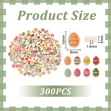 300Pcs Printed Handmade Polymer Clay Beads(CLAY-UN0001-01)-3