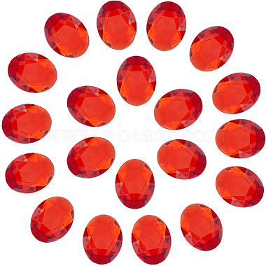 Red Oval Acrylic Rhinestone Cabochons