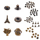 18 ensembles tour Eiffel et arbre et champignon en laiton boutons-pression en cuir kits de fixation(SNAP-YW0001-07AB)-4