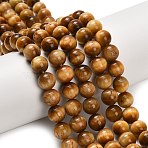 Natural Tiger Eye Beads Strands, Round, Grade AB, Dark Goldenrod, 10.5mm, Hole: 0.8mm, about 37pcs/strand, 14.96 inch(38cm)(G-B133-A02-10mm-03)