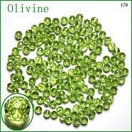 Imitation Austrian Crystal Beads, Grade AAA, Faceted, Rondelle, Yellow Green, 4x3mm, Hole: 0.7~0.9mm(SWAR-F068-3x4mm-17)