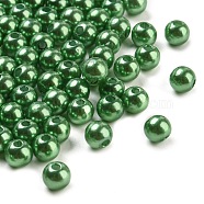 Imitation Pearl Acrylic Beads, Dyed, Round, Dark Green, 6x5.5mm, Hole: 1.5~2mm, about 4500pcs/pound(PL609-11-01)