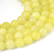 Natural Lemon Jade Round Bead Strands, 8~8.5mm, Hole: 1mm, about 47pcs/strand, 15.5 inch(X-G-E334-8mm-07)