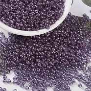 MIYUKI Round Rocailles Beads, Japanese Seed Beads, (RR312) Amethyst Gold Luster, 8/0, 3mm, Hole: 1mm, about 422~455pcs/bottle, 10g/bottle(SEED-JP0009-RR0312)