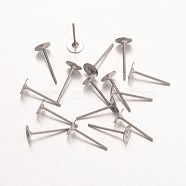 316 Surgical Stainless Steel Stud Earring Findings, Stainless Steel Color, 12.5x5mm, Pin: 0.7mm(STAS-K098-02-5mm-P)