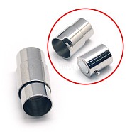 304 Stainless Steel Locking Tube Magnetic Clasps, Column, Stainless Steel Color, 21x10mm, Hole: 8mm(STAS-E006-64)