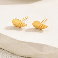 Fashionable and Versatile Stainless Steel Wing Stud Earrings for Women, Real 18K Gold Plated, 10mm(OS7902)