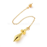 Brass Dowsing Pendulum Big Pointed Pendants, with Lobster Claw Clasps, Bicone, Cadmium Free & Lead Free, Golden, 232mm, Hole: 2mm(KK-A169-01G)
