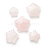 Natural Rose Quartz Beads, No Hole/Undrilled, for Wire Wrapped Pendant Making, Star, 15~27x16~30x7~10mm(G-M370-03)
