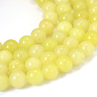 Natural Lemon Jade Round Bead Strands, 8~8.5mm, Hole: 1mm, about 47pcs/strand, 15.5 inches