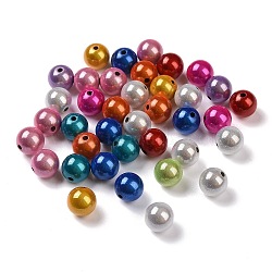 Spray Painted Acrylic Beads, Miracle Beads, Round, Bead in Bead, Mixed Color, 9.5x10x10mm, Hole: 1.8mm, about 950pcs/500g. (MACR-Q154-01C)