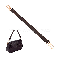 Imitation Leather Bag Handles, with Alloy Swivel Clasps, for Bag Straps Replacement Accessories, Black, 38.5x1.85x0.3cm(FIND-WH0120-18B)