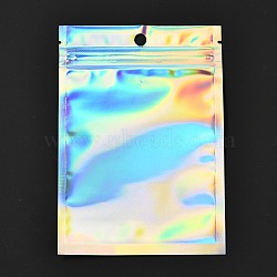 Rectangle Zip Top Plastic Laser Bags, Resealable Bags, 10x6cm, Hole: 8mm, Unilateral Thickness: 2.7 Mil(0.07mm)(OPP-I002-01C)