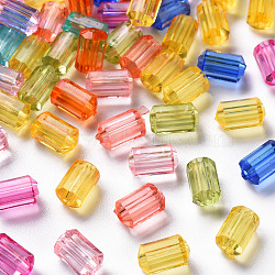 Transparent Acrylic Beads, Faceted, Polygon, Mixed Color, 9x5mm, Hole: 1.8mm, about 3496pcs/500g(TACR-S154-27B)