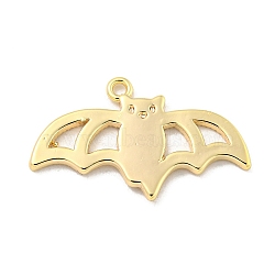 Halloween Themed Brass Pendants, Bat, 14x23.5x1.5mm, Hole: 1.4mm(KK-L211-012G-04)