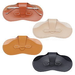 AHADEMAKER 4Pcs 4 Colors Imitation Leather Glasses Cases, for Eyeglass, Sun Glasses Protector, Multifunctional Storage Bag, Mixed Color, 87x176x12.5mm, 1pc/color(AJEW-GA0005-46)