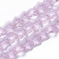 Transparent Glass Beads, Faceted, Butterfly, Pearl Pink, 8x10x6mm, Hole: 1mm(X-GLAA-Q066-10mm-B17)