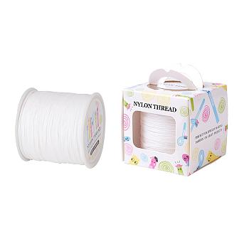 Nylon Thread, White, 0.8mm, about 98.43yards/roll(90m/roll)