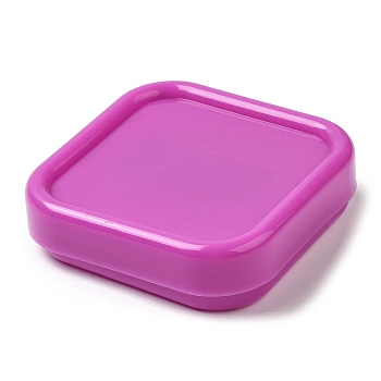 Magnetic Needle Storage Case, Stitching Sewing Pin Plastic Box, Square, Orchid, 86x86x21.5mm