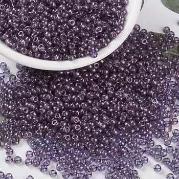 MIYUKI Round Rocailles Beads, Japanese Seed Beads, (RR312) Amethyst Gold Luster, 8/0, 3mm, Hole: 1mm, about 422~455pcs/bottle, 10g/bottle