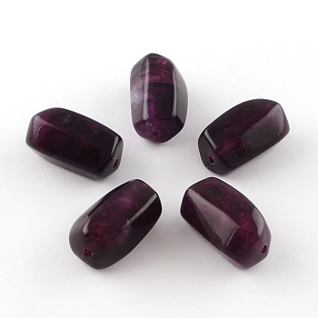 Column Imitation Gemstone Acrylic Beads, Purple, 25x11.5x2mm, Hole: 2mm, about 160pcs/500g