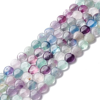 Natural Fluorite Beads Strands, Heart, 12.5x12.5x6mm, Hole: 1mm, about 33pcs/strand, 15.55''(39.5cm)